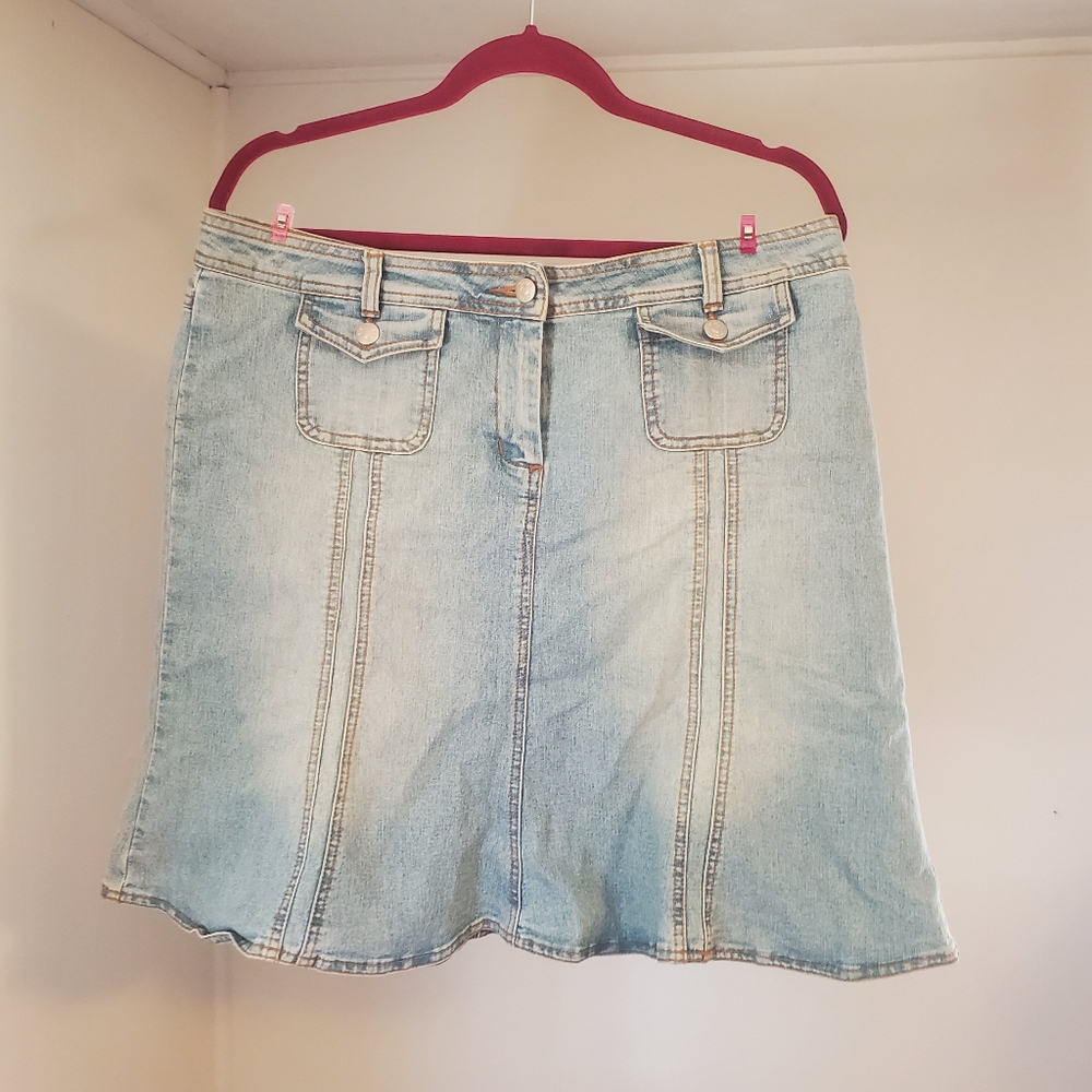CAbi Midi Denim Skirt Size 10